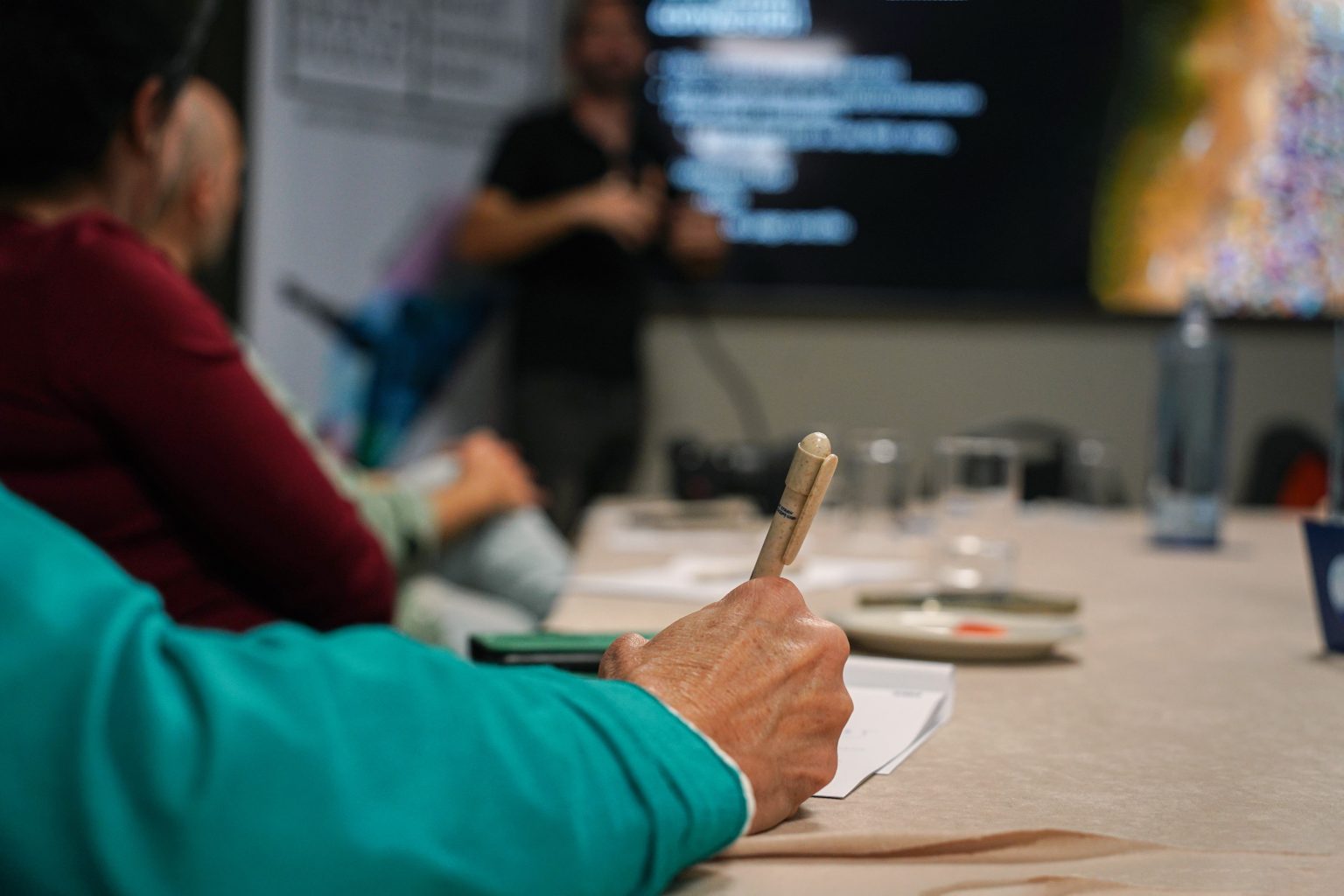 People collaborating at an event